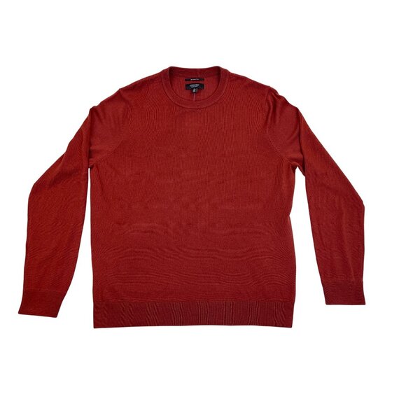 Nordstrom Mens Burgundy Russet 100% Merino Wool Crewneck Sweater Size XL - New - Picture 1 of 7